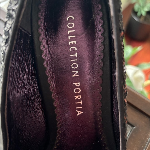 Black sequin peep-toe pumps - Picture 5 of 8